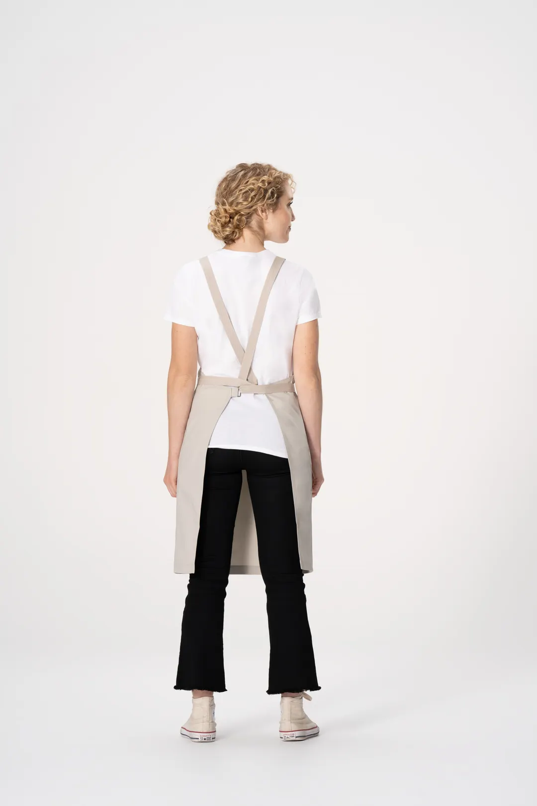 Chef Works ABS04-ECR-0 Bib Apron, Lockharte, 2 Pockets, 80% Recycled Poly/Cotton, Ecru, 31"L x 32"W