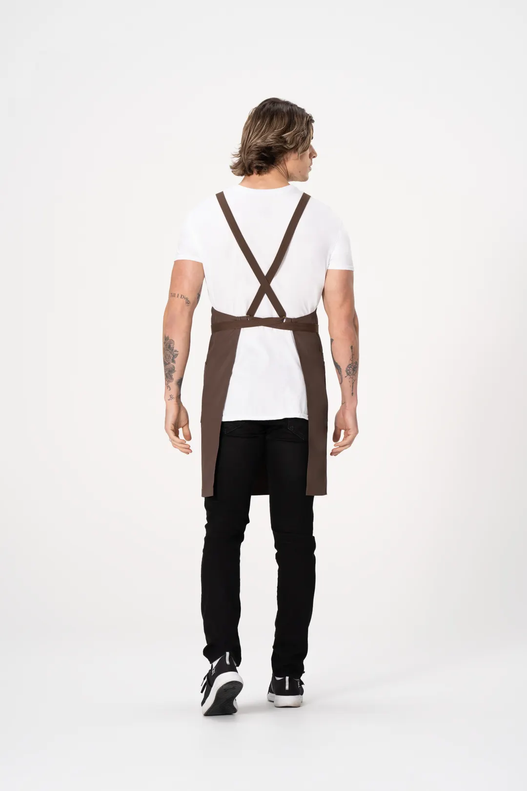 Chef Works ABS04-ESP-0 Bib Apron, Strap, 2 Pockets, Espresso, Recycled Poly/Cotton, 31"L x 32"W