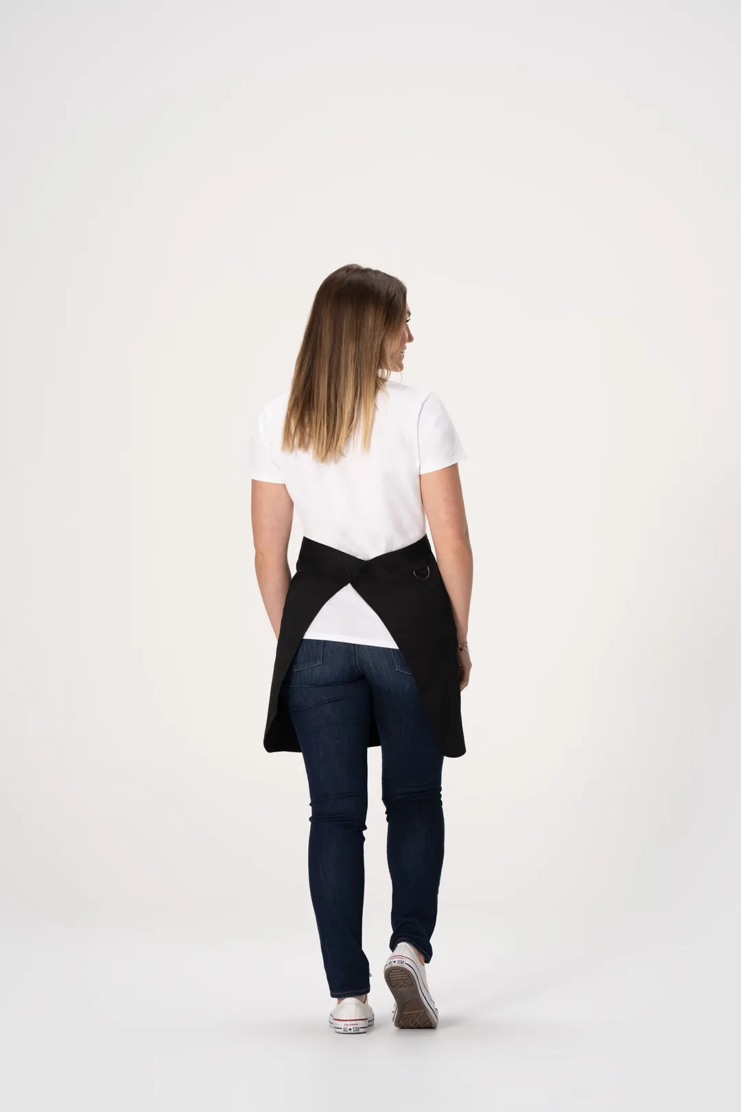 Chef Works AHN09-BLK-0 Brio Half Bistro Waist Apron, 20"L x 30"W, Poly/Cotton, Black - 1/Case