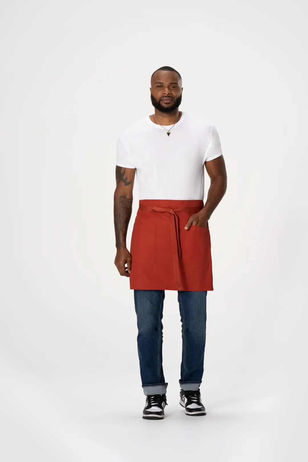Chef Works AHS02-RUS-0 Lockharte Bistro Waist Apron, 17"-19" Length, 30"-35" Width, Rust, Poly/Cotton