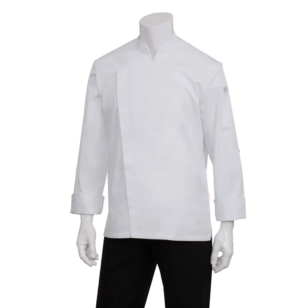 Chef Works BCMC010-WHT-4XL Men's White 4XLarge Poly/Cotton Chef Coat - 1/Case