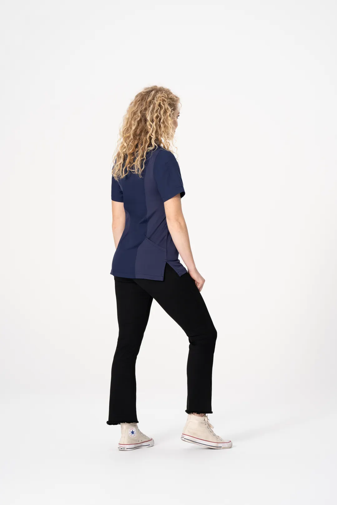 Chef Works BCWSZ006-NAV-S Women's Springfield Chef Coat, 2XLarge, Short Sleeve, Navy, Poly/Cotton