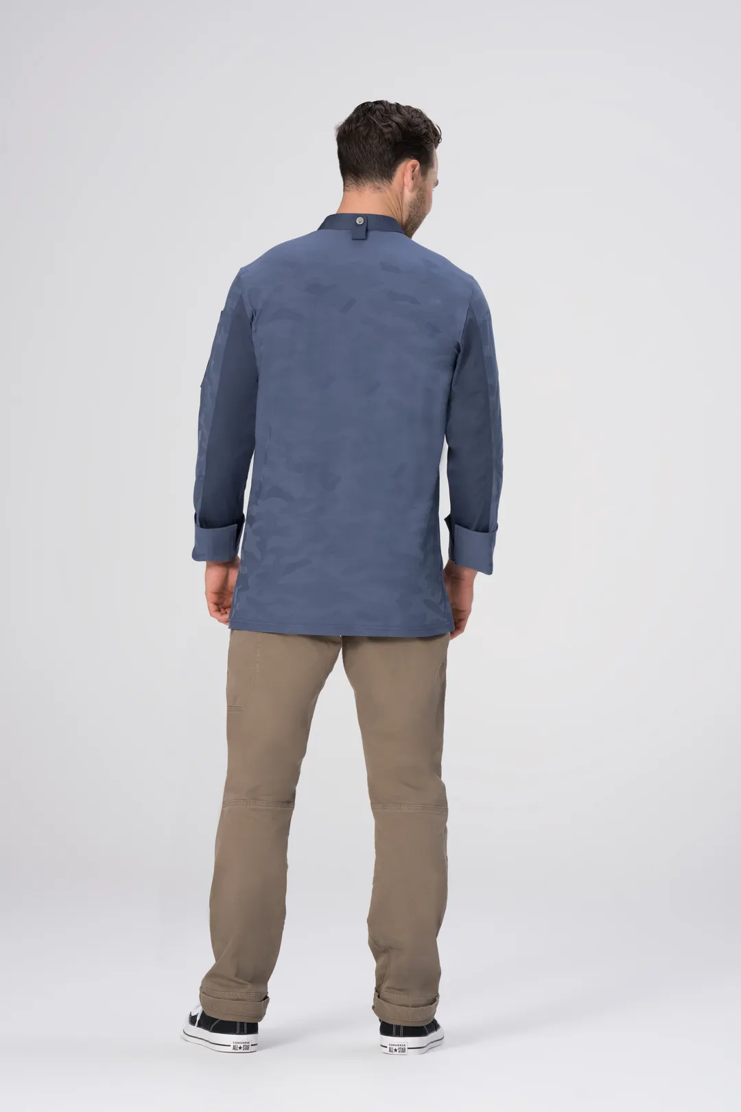 Chef Works CBN01-AFB-XL Mojave Chef Coat, Men, Air Force Blue, XL, 62% Polyester/38% Cotton
