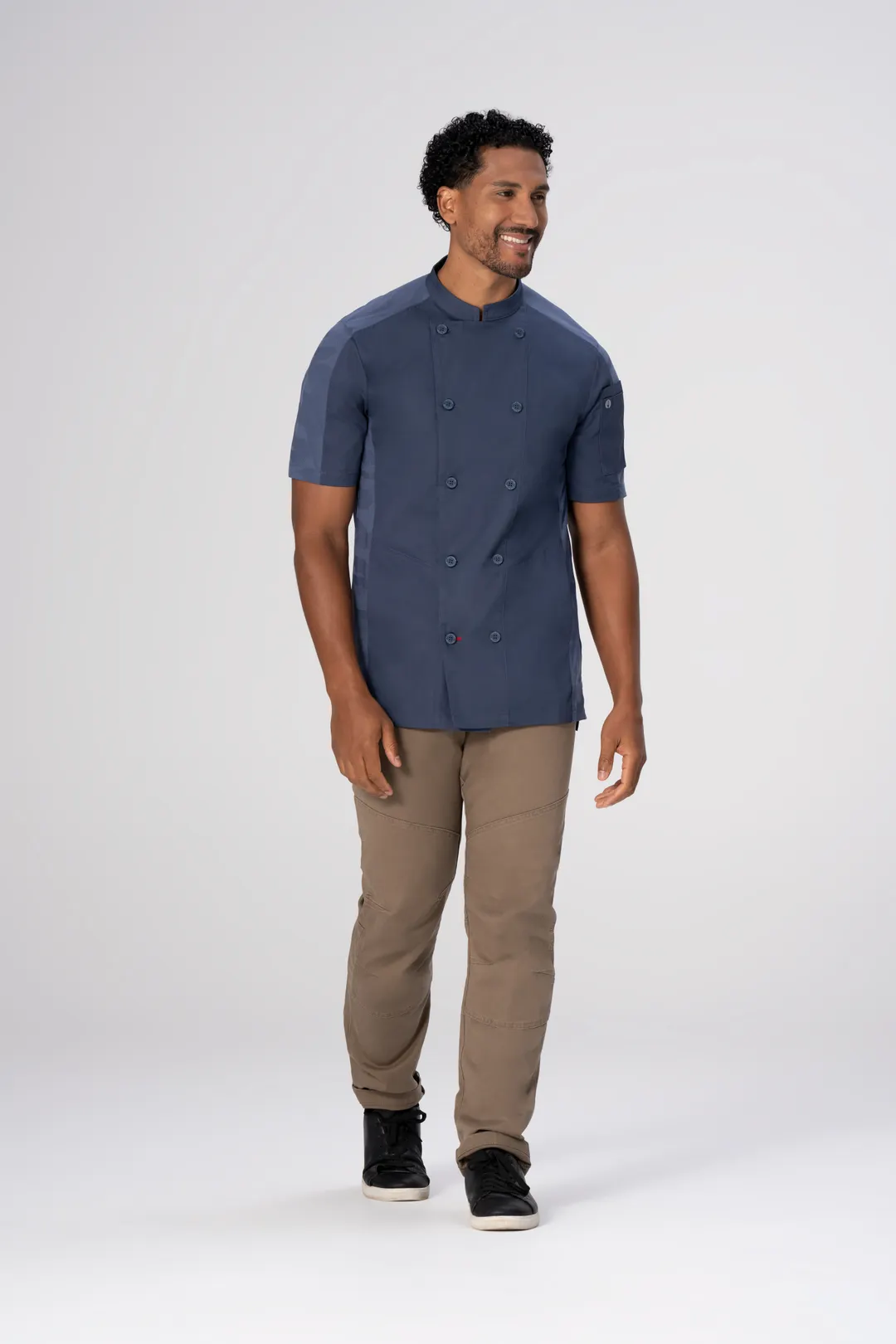 Chef Works CBN02-AFB-4XL Short Sleeve Chef Coat, 4XL, Air Force Blue, 62% Polyester/38% Cotton