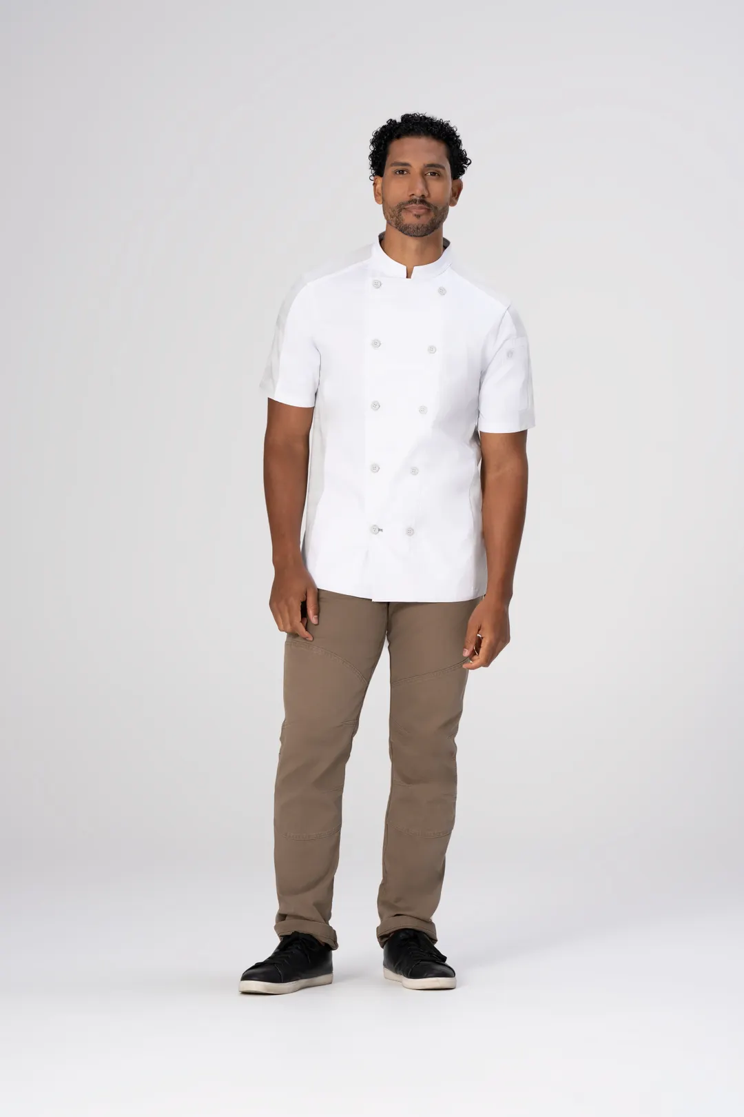 Chef Works CBN02-WHT-6XL Mojave Short Sleeve Chef Coat, Men's, White, 6XLarge, Poly/Cotton