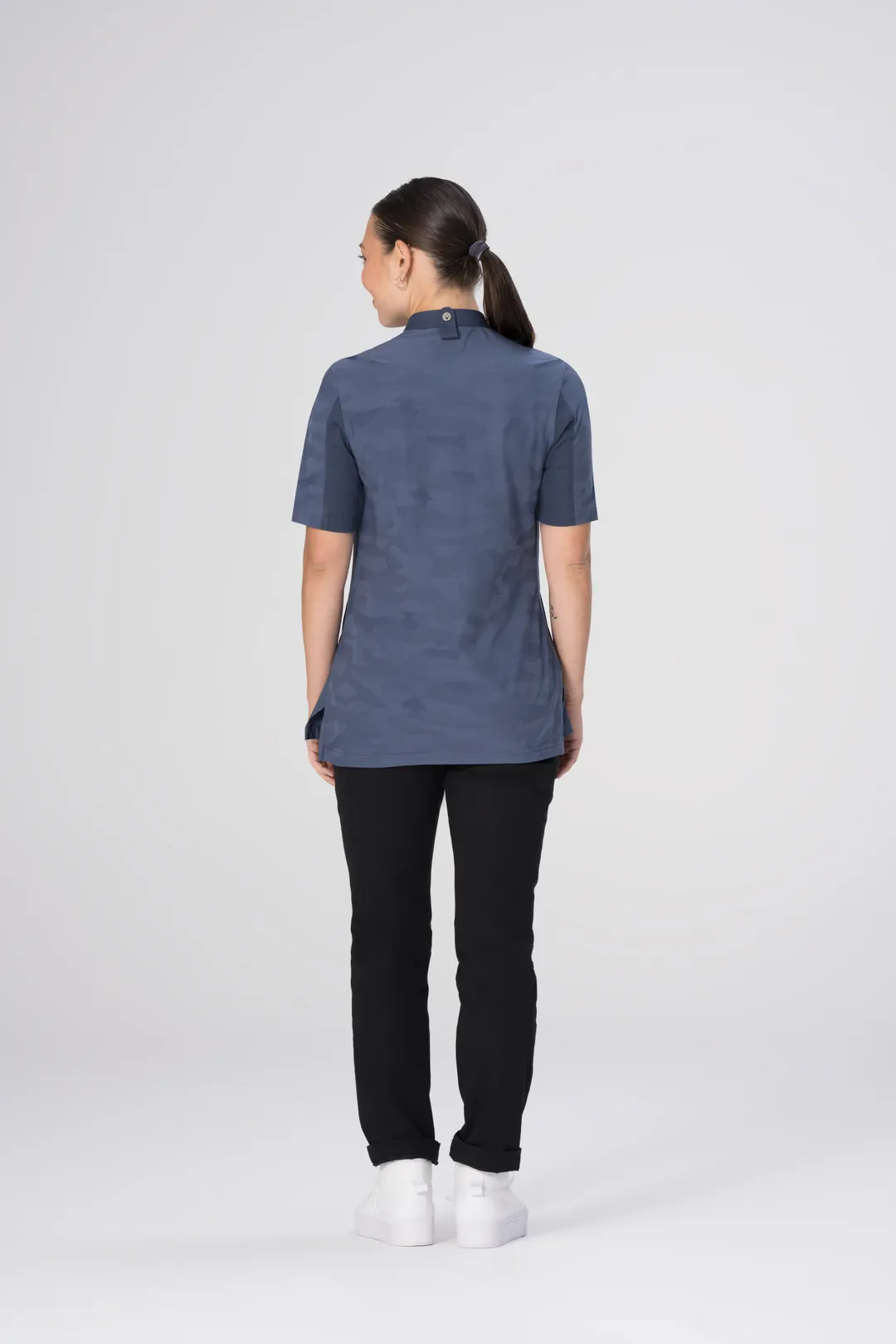 Chef Works CBN02W-AFB-XS Short Sleeve Women’s Chef Coat, Air Force Blue, XSmall, Poly/Cotton