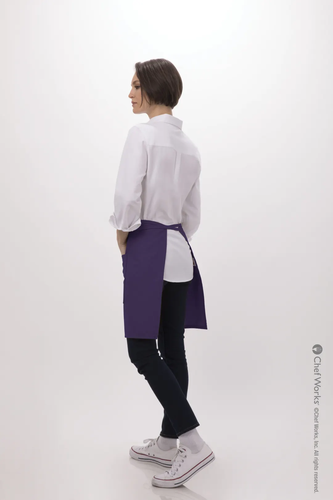 Chef Works F28 -PUR-0 Waist Apron, 19" L x 27.5" W, Purple, 1 Pocket, 65% Polyester 35% Cotton