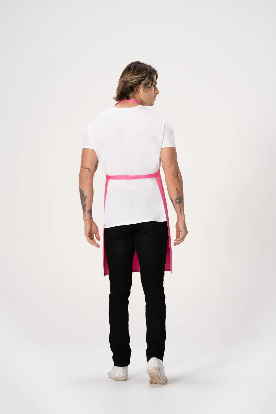 Chef Works F8 -HOT-0 Butcher Apron, 34"L x 24"W, Neck Strap, 1 Patch Pocket, Hot Pink, Poly Cotton