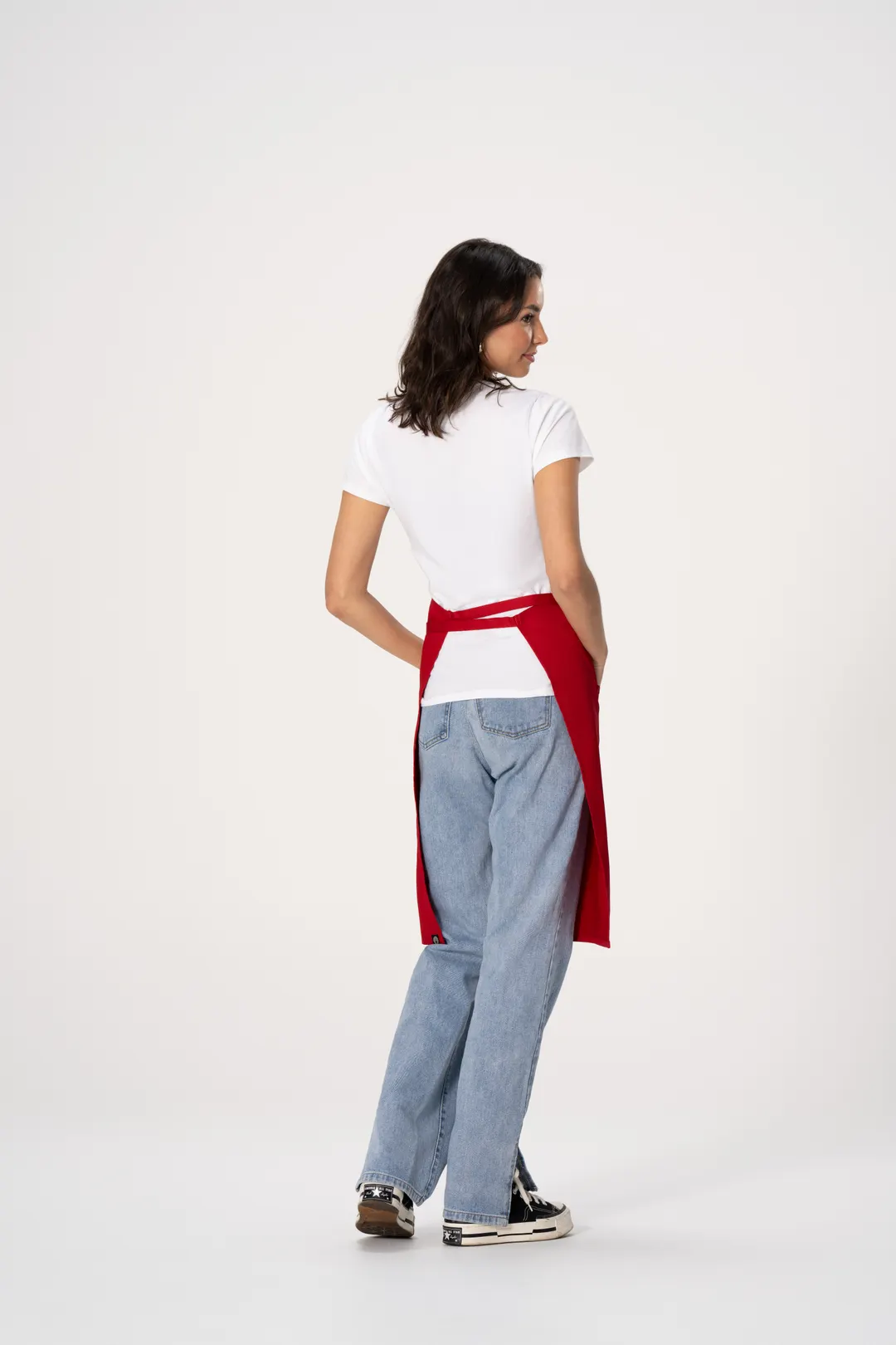 Chef Works F8WS-RED-0 Bib Apron, Unisex, Red, 35" x 21"-24", 65% Polyester 35% Cotton