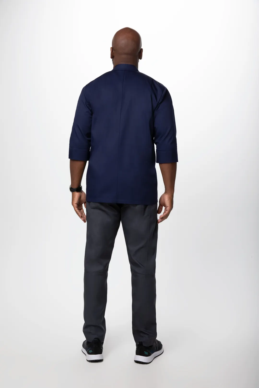 Chef Works JLCL-NAV-4XL Morocco Chef Coat, Men's, 4XLarge, Navy, 65% Polyester 35% Cotton