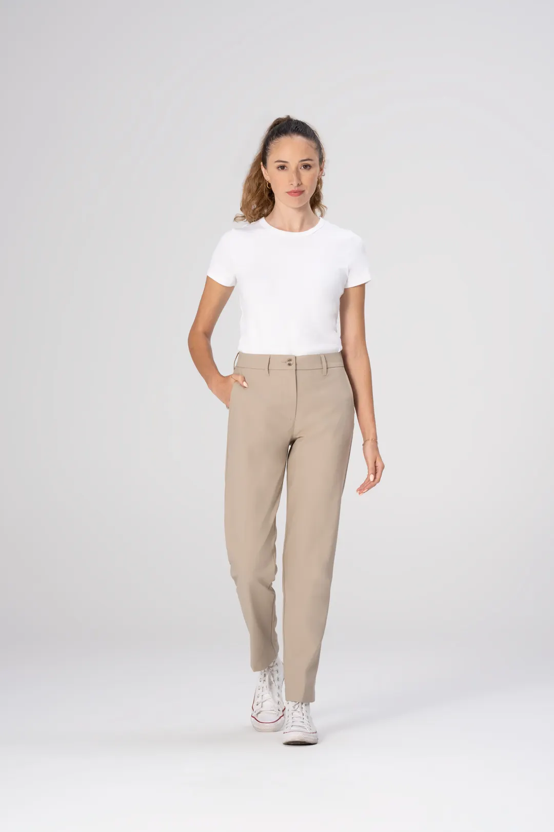 Chef Works PEC04W-KHA-14 Womens Khaki Chef Pants, Size 14, 100% Recycled Polyester, Stretch Fabric