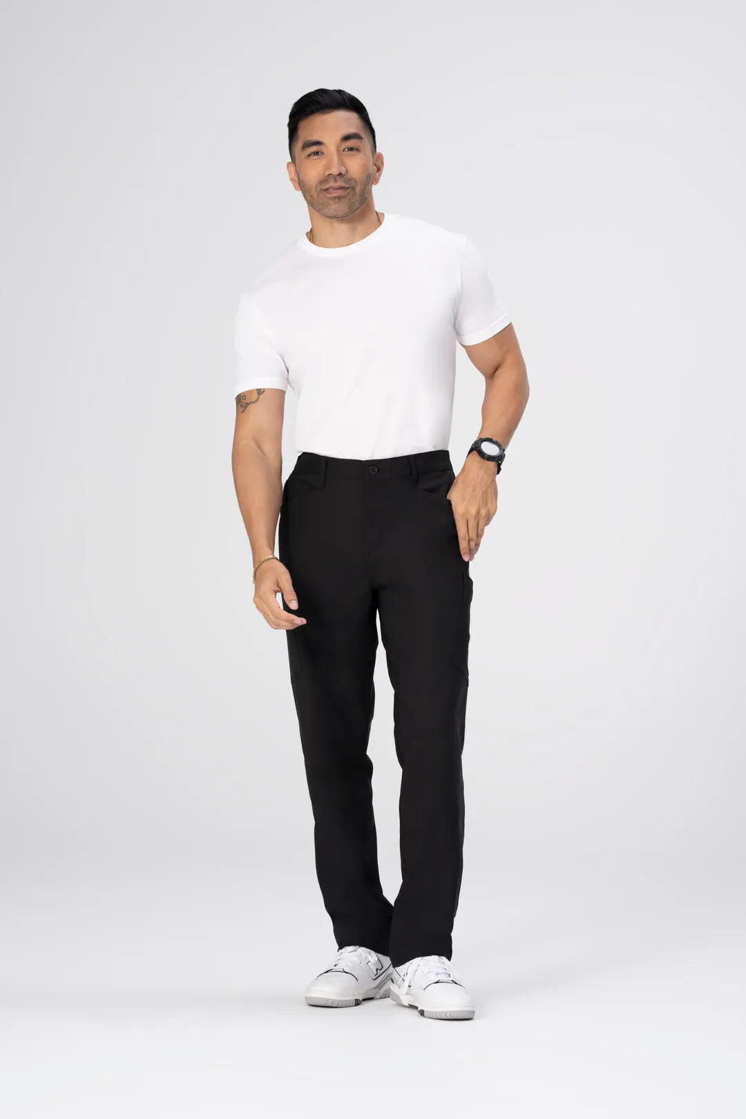 Chef Works PEC05-BLK-XL Eaze Cargo Pants, XL Black, 100% Recycled Polyester, Adjustable Waist