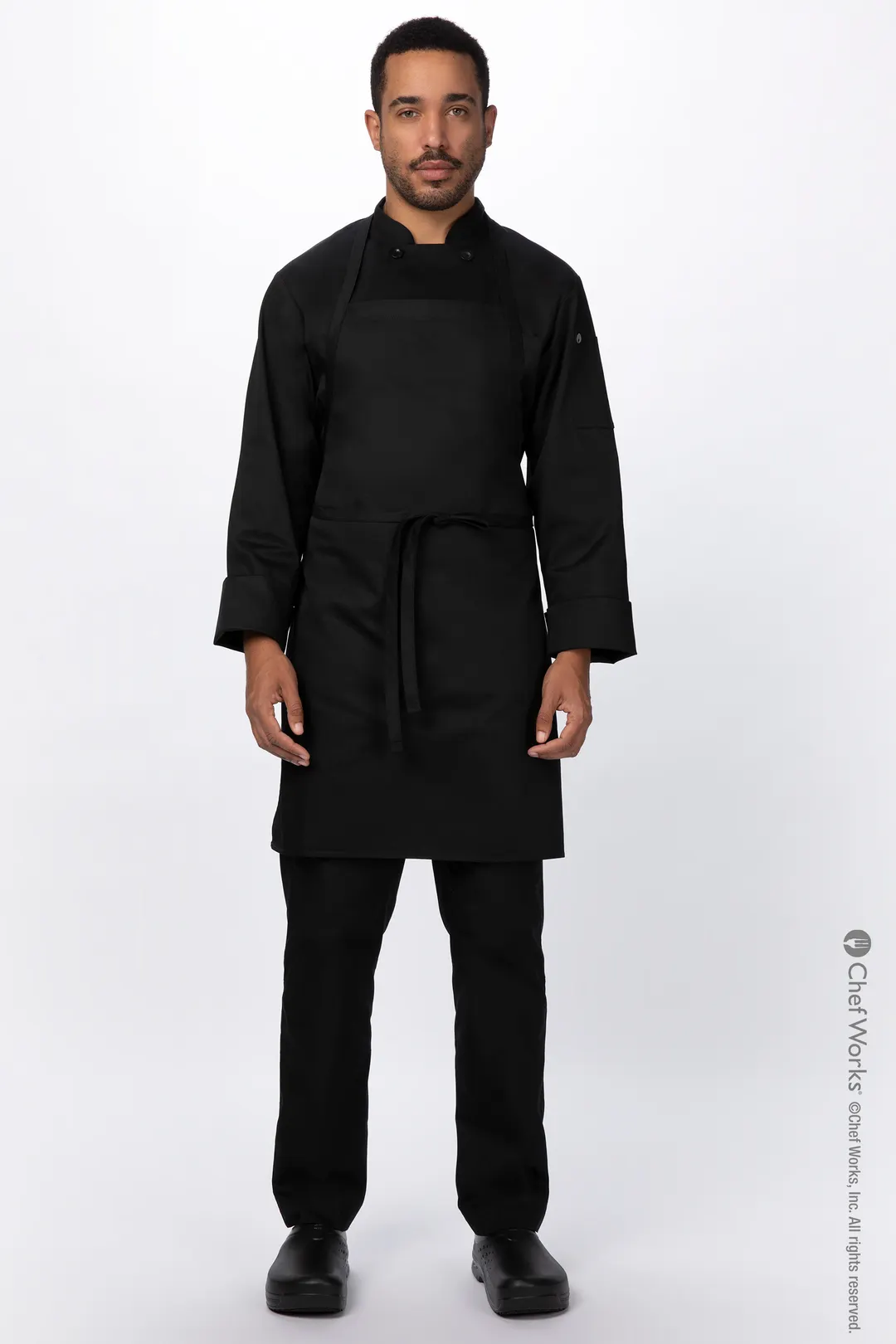 Chef Works REAPK-BLK-0 Bib Apron, 33-1/2" L x 27½" W, 65/35 Recycled Poly/Cotton, Black