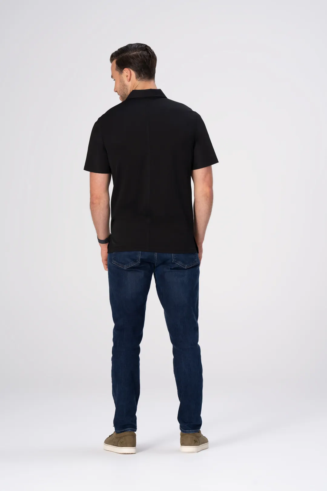 Chef Works SBU01-BLK-XL Black Cook Shirt, Men's, XL, 65% Polyester/2% Elastane, Short Sleeves