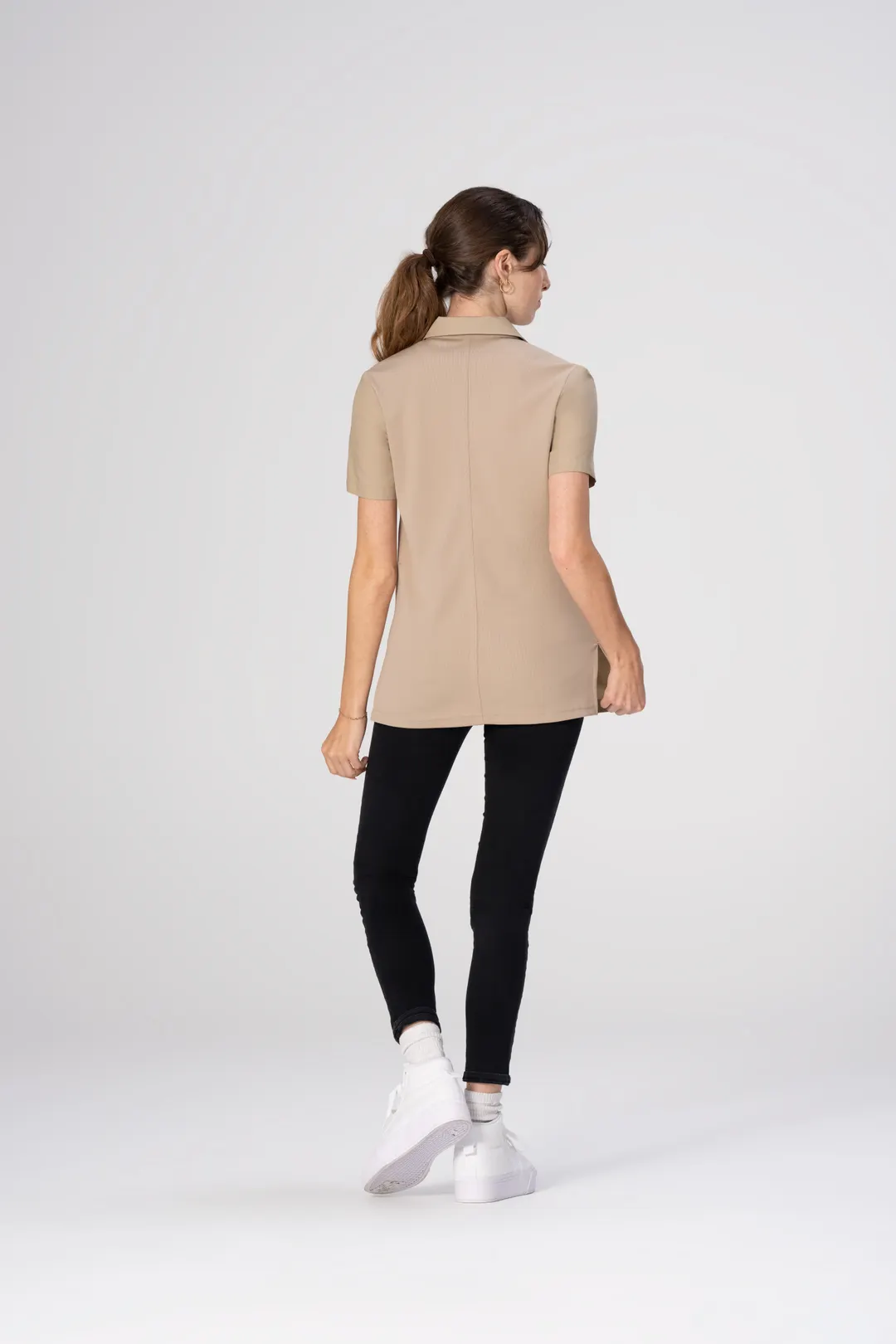 Chef Works SBU01W-KHA-M Snap Work Shirt, Khaki Medium, 65% Polyester/2% Elastane, Short Sleeve