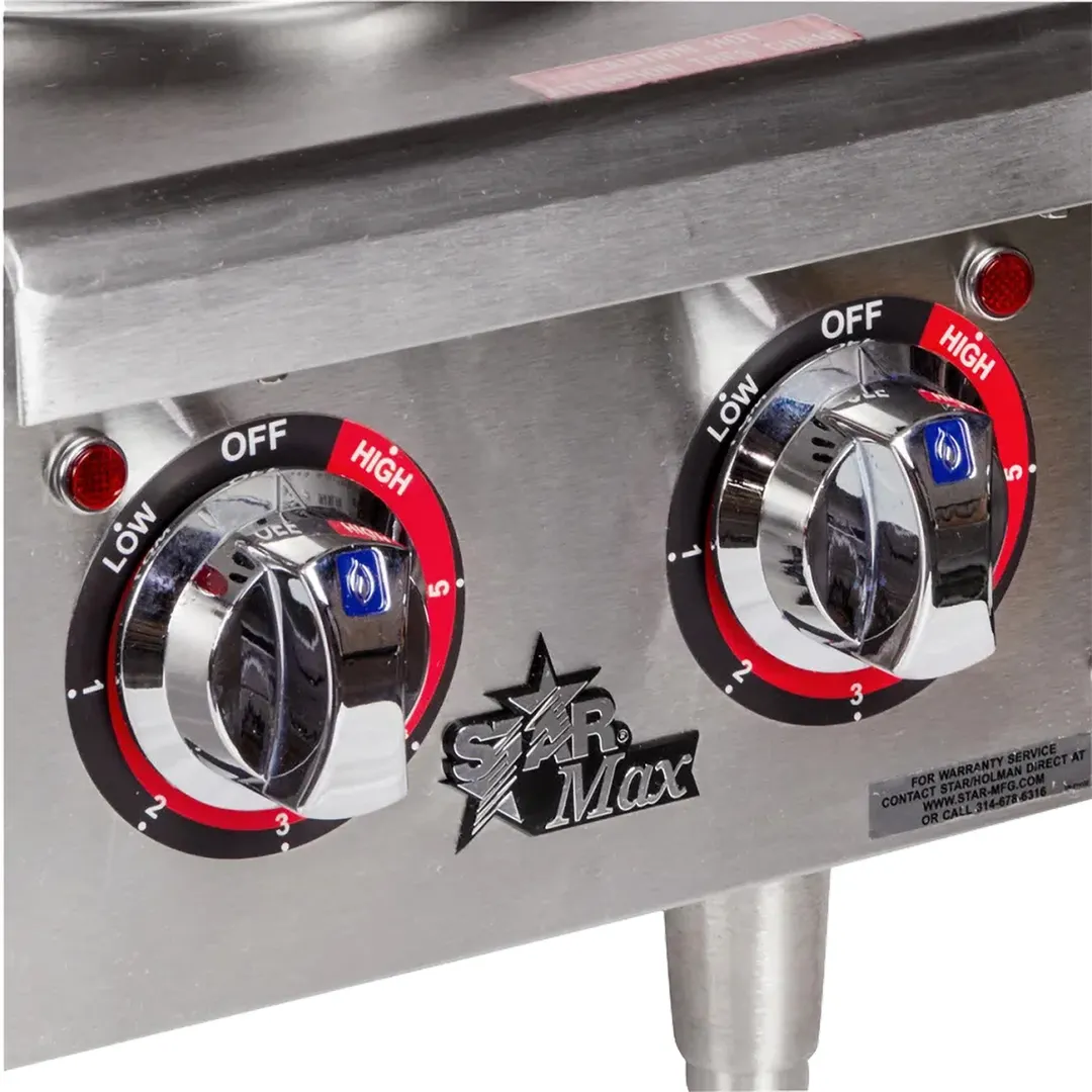 Star 502FF 12" Electric Countertop Hotplate w/ (2) Solid Burners & Infinite Controls - 208/240v