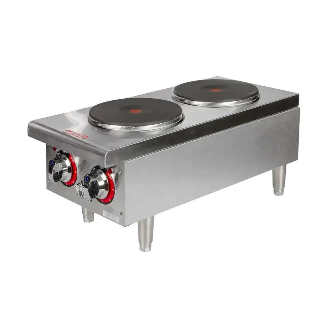 Star 502FF 12" Electric Countertop Hotplate w/ (2) Solid Burners & Infinite Controls - 208/240v