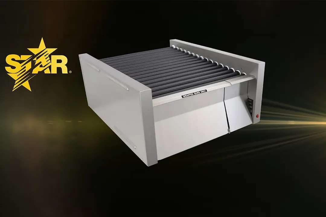 Star 50STBD Grill-Max® Hot Dog Grill, 50 Hot Dogs & 48 Buns, Staltek Rollers, Analog Control