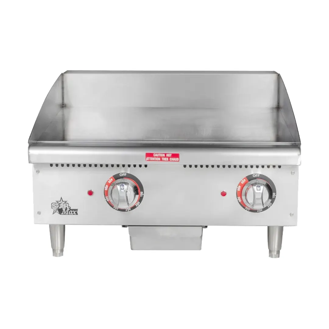 Star 524TGF 24" Countertop Electric Griddle with Steel Plate & Thermostatic Controls, 24" x 20.75"