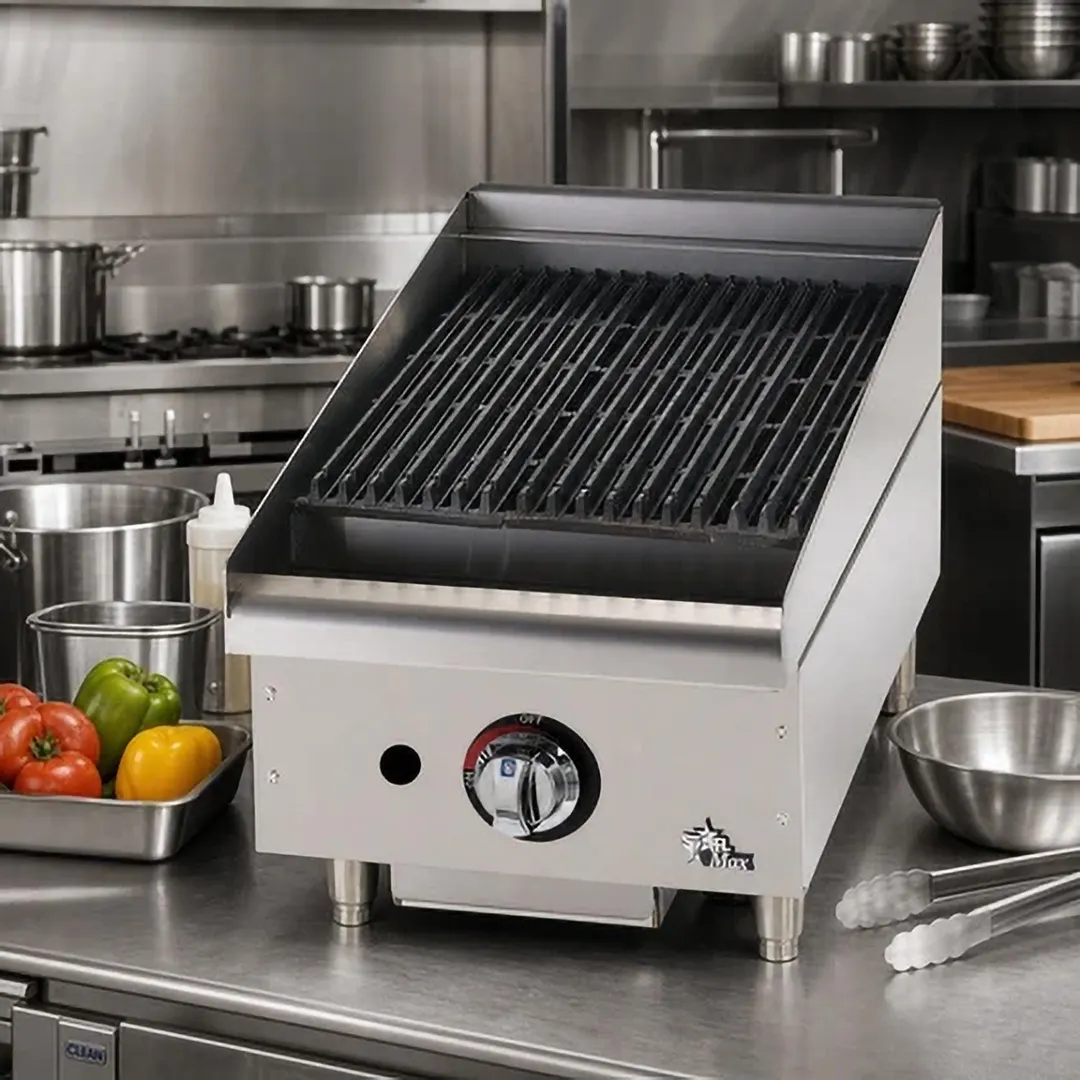 Star 6015CBF Star-Max® 15" Countertop Gas Lava Rock Charbroiler with (1) Burner, 40.000 BTU