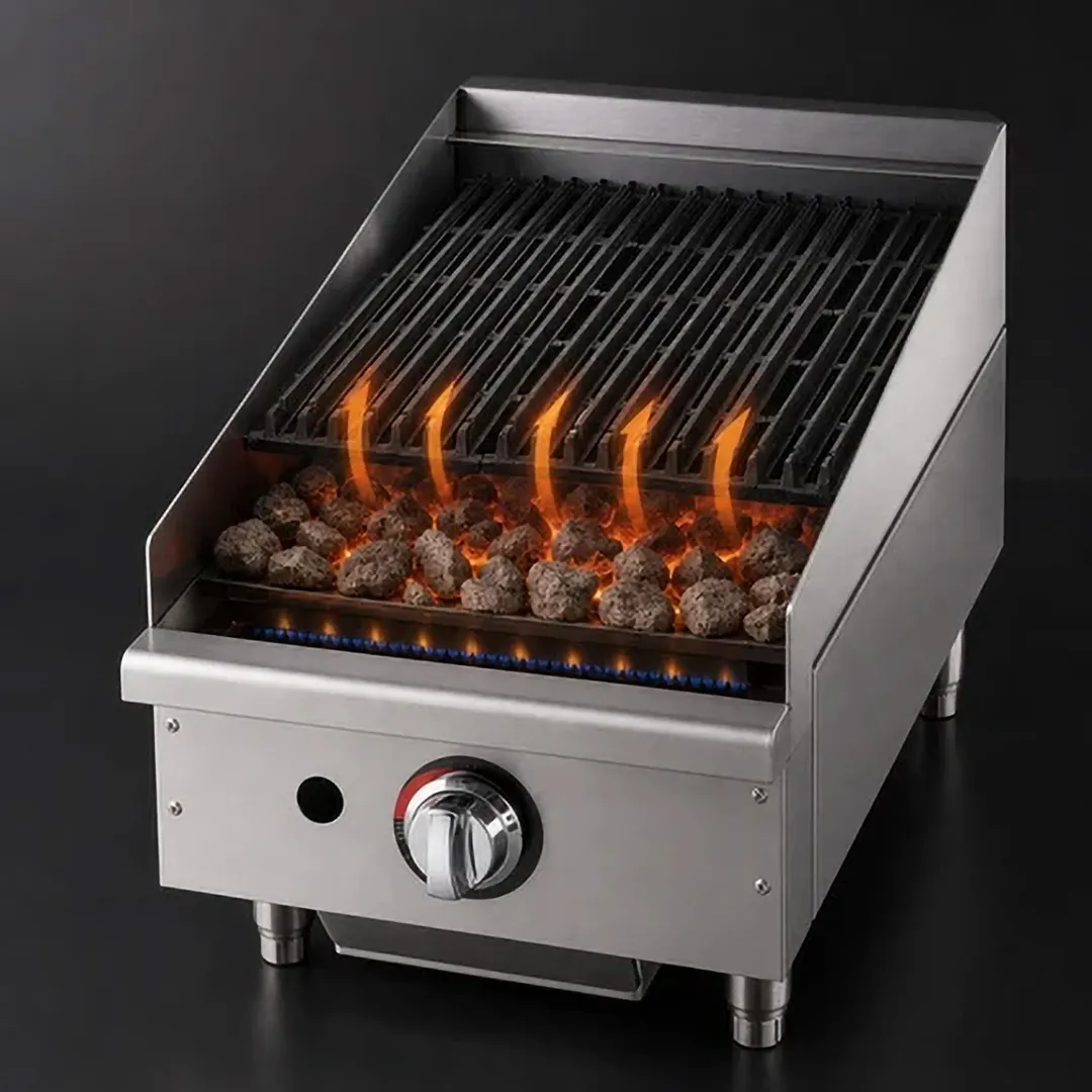 Star 6015CBF Star-Max® 15" Countertop Gas Lava Rock Charbroiler with (1) Burner, 40.000 BTU