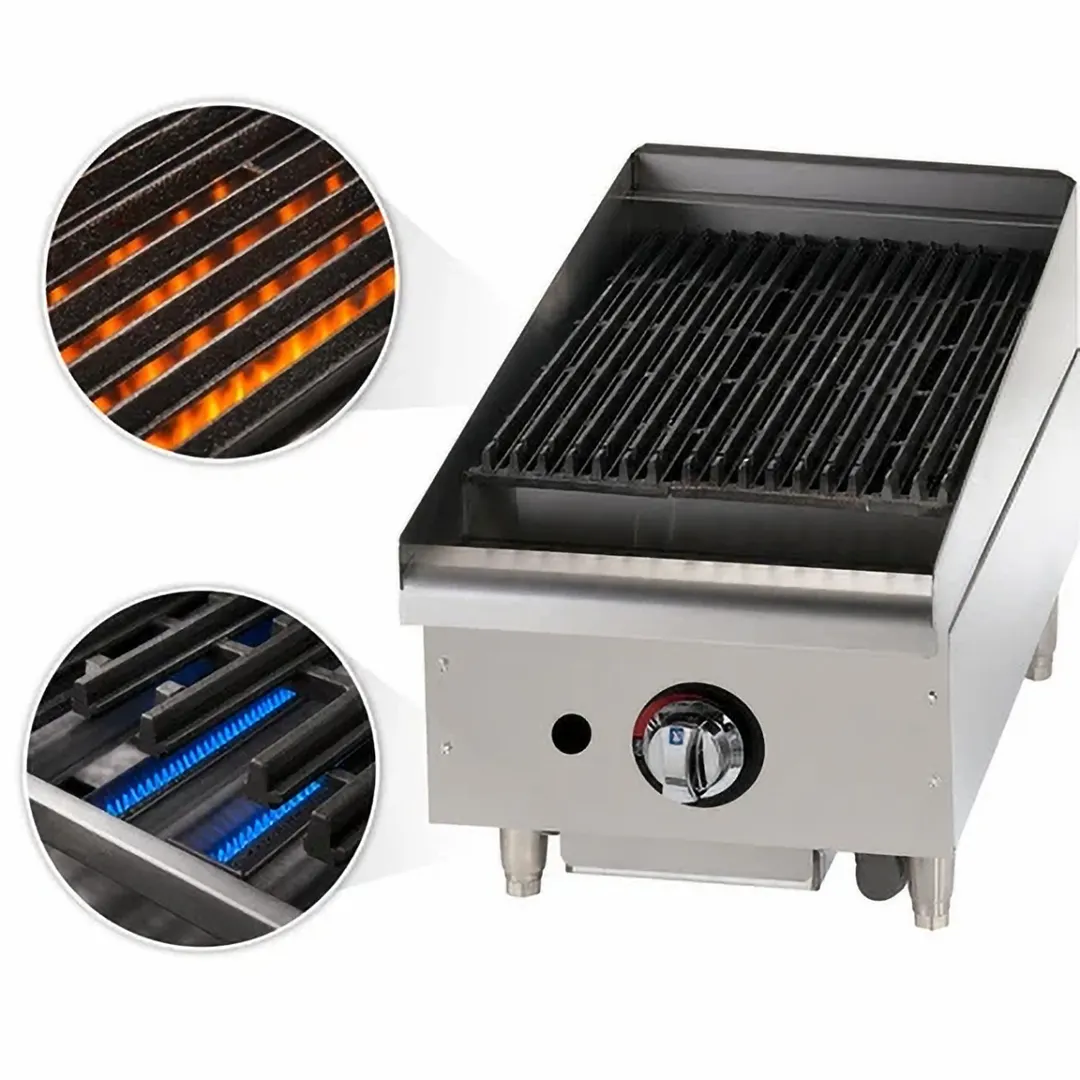 Star 6015CBF Star-Max® 15" Countertop Gas Lava Rock Charbroiler with (1) Burner, 40.000 BTU