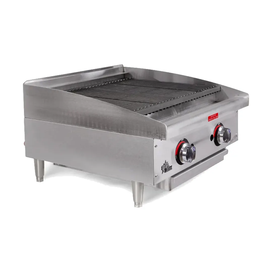 Star 6024CBF Star-Max® 24" Countertop Gas Lava Rock Charbroiler with (2) Burners, 80.000 BTU