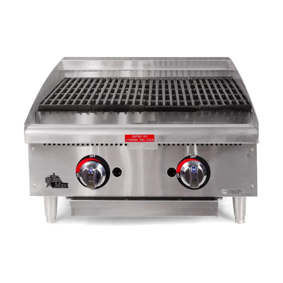 Star 6024CBF Star-Max® 24" Countertop Gas Lava Rock Charbroiler with (2) Burners, 80.000 BTU