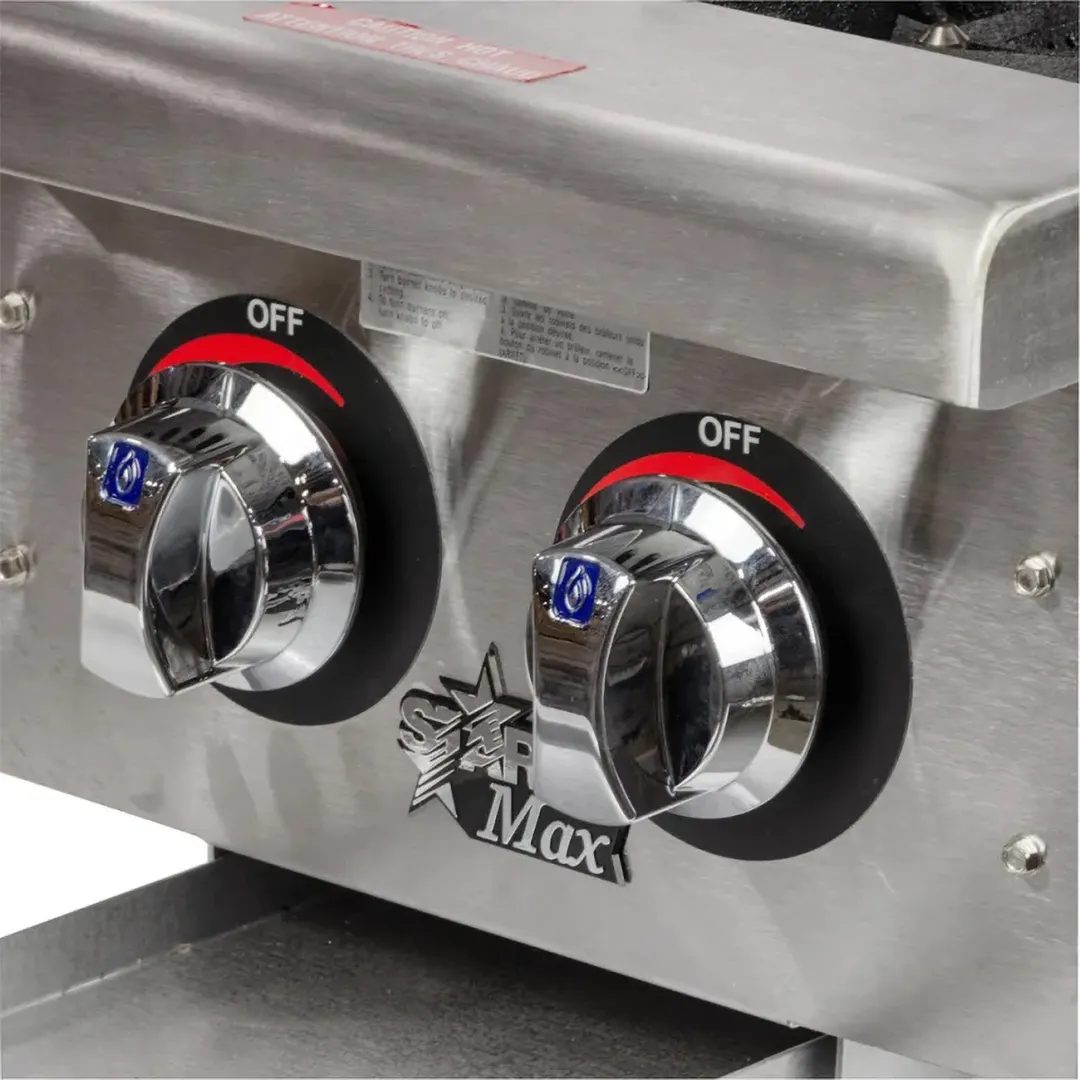 Star 602HF Star-Max 12" Countertop Gas Hotplate with (2) Burners & Manual Controls, 50.000 BTU
