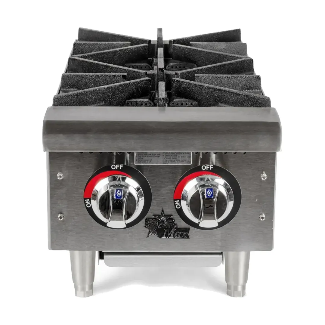 Star 602HF Star-Max 12" Countertop Gas Hotplate with (2) Burners & Manual Controls, 50.000 BTU