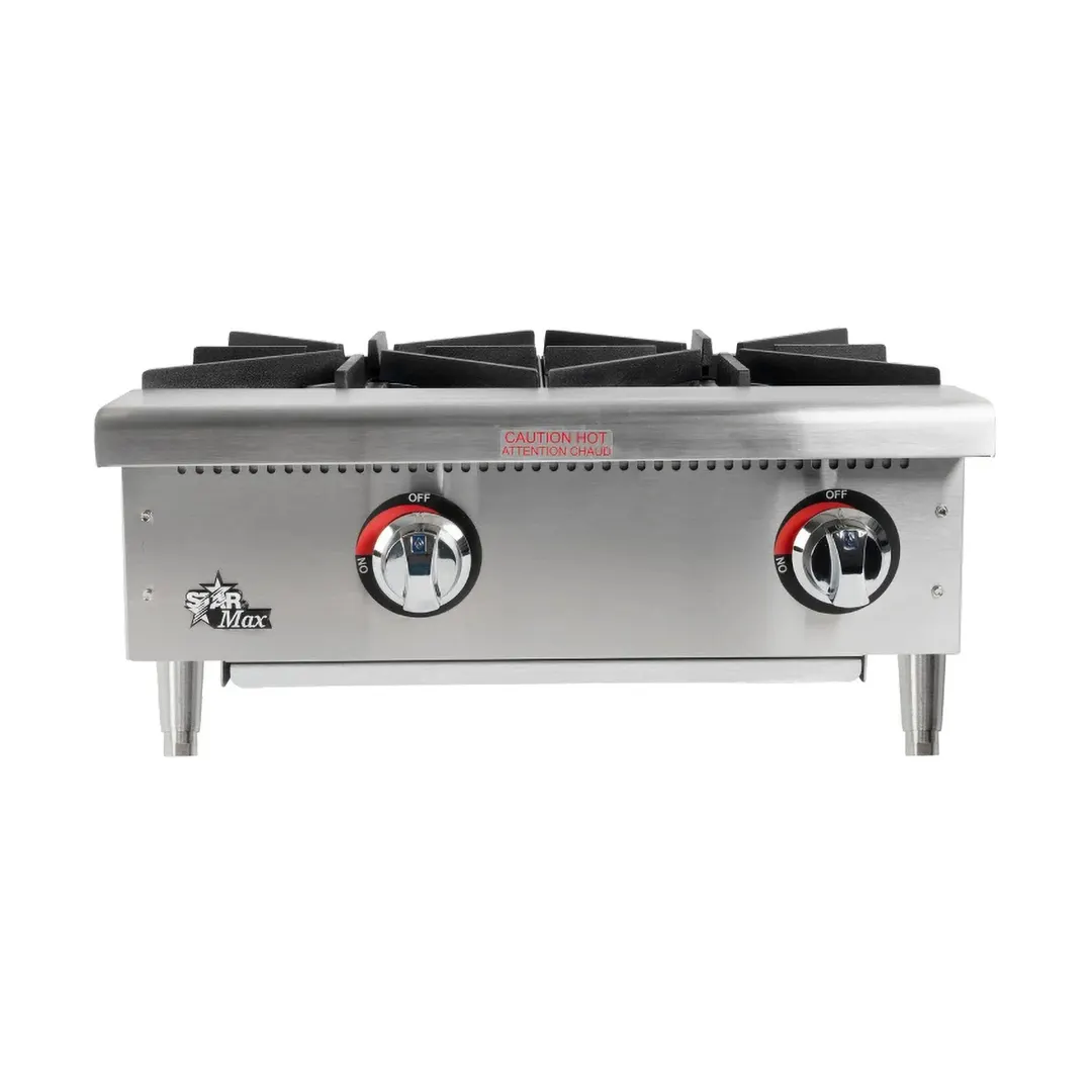 Star 602HWF Star-Max 24" Countertop Gas Hotplate with (2) Burners & Manual Controls, 50.000 BTU
