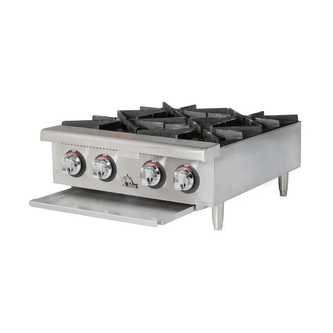 Star 604HF Star-Max® 24" Countertop Gas Hotplate with (4) Burners & Manual Controls, 100.000 BTU