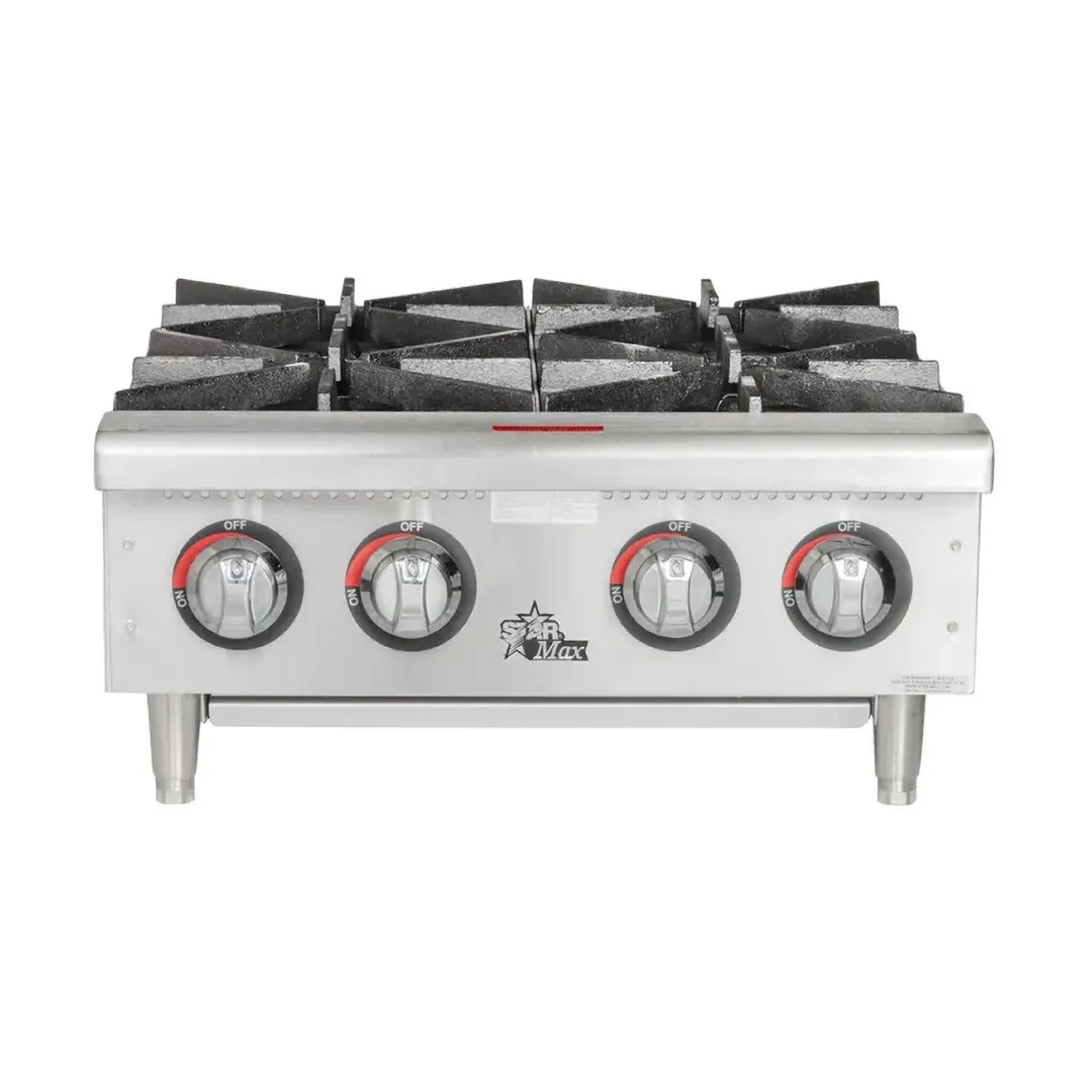 Star 604HF Star-Max® 24" Countertop Gas Hotplate with (4) Burners & Manual Controls, 100.000 BTU