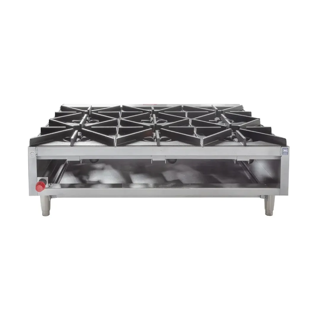 Star 606HF Star-Max 36" Countertop Gas Hotplate with (6) Burners & Manual Controls, 150.000 BTU