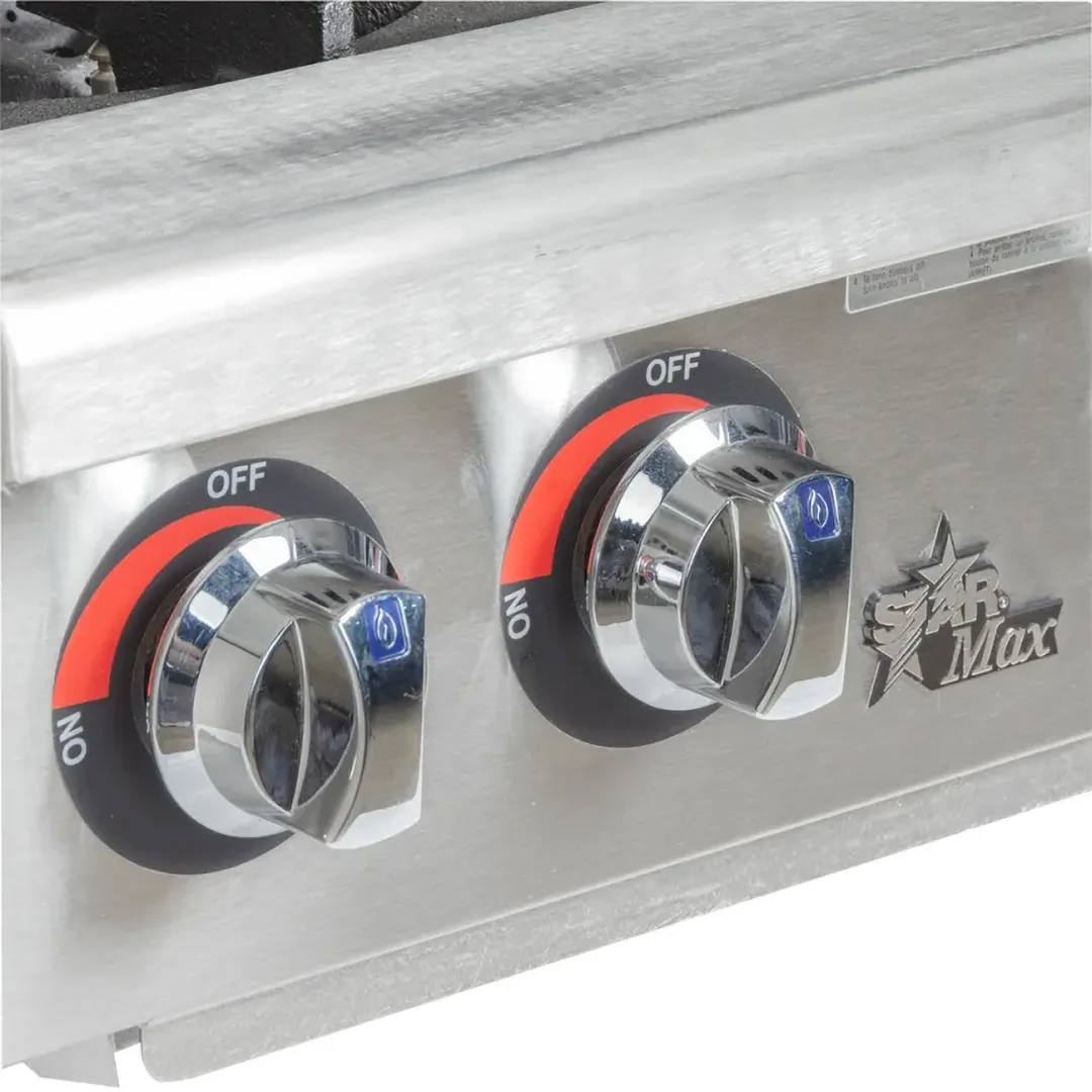 Star 606HF Star-Max 36" Countertop Gas Hotplate with (6) Burners & Manual Controls, 150.000 BTU