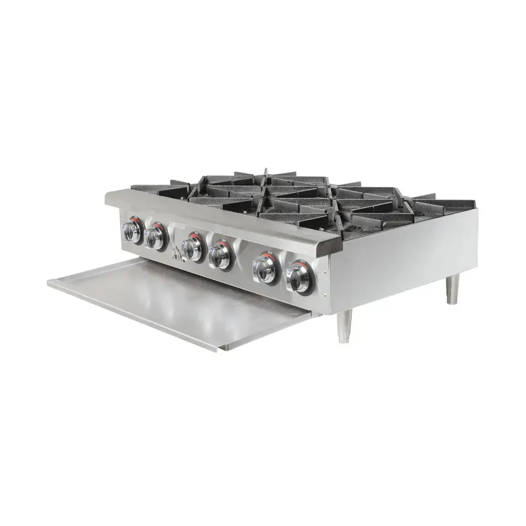 Star 606HF Star-Max 36" Countertop Gas Hotplate with (6) Burners & Manual Controls, 150.000 BTU