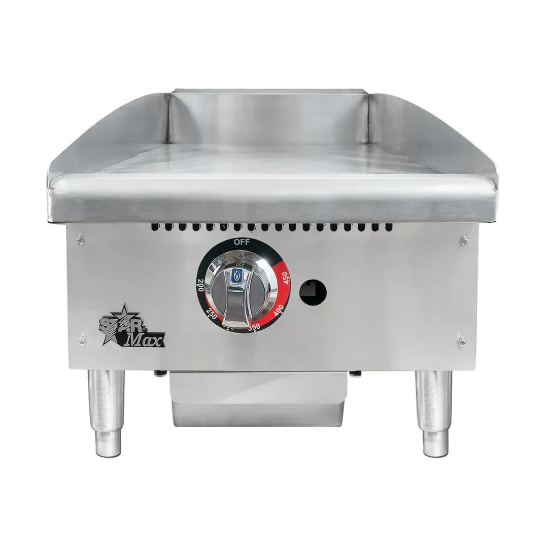 Star 615TF 15" Star-Max Countertop Thermostatic Gas Griddle, 1" Steel Plate - 28.300 BTU