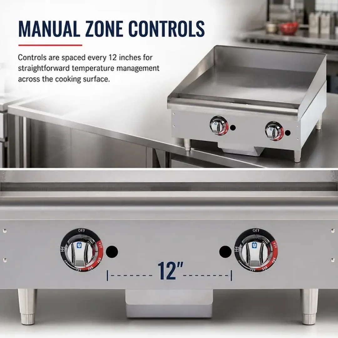 Star 624MF 24" Star-Max® Countertop Manual Gas Griddle, 1" Steel Plate - 56.600 BTU