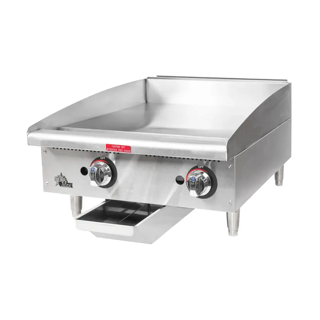 Star 624MF 24" Star-Max® Countertop Manual Gas Griddle, 1" Steel Plate - 56.600 BTU