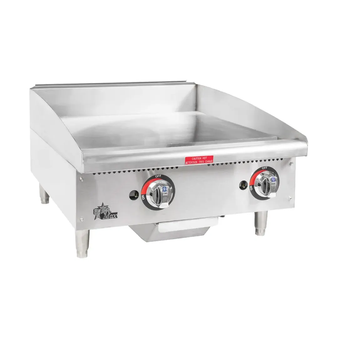 Star 624MF 24" Star-Max® Countertop Manual Gas Griddle, 1" Steel Plate - 56.600 BTU