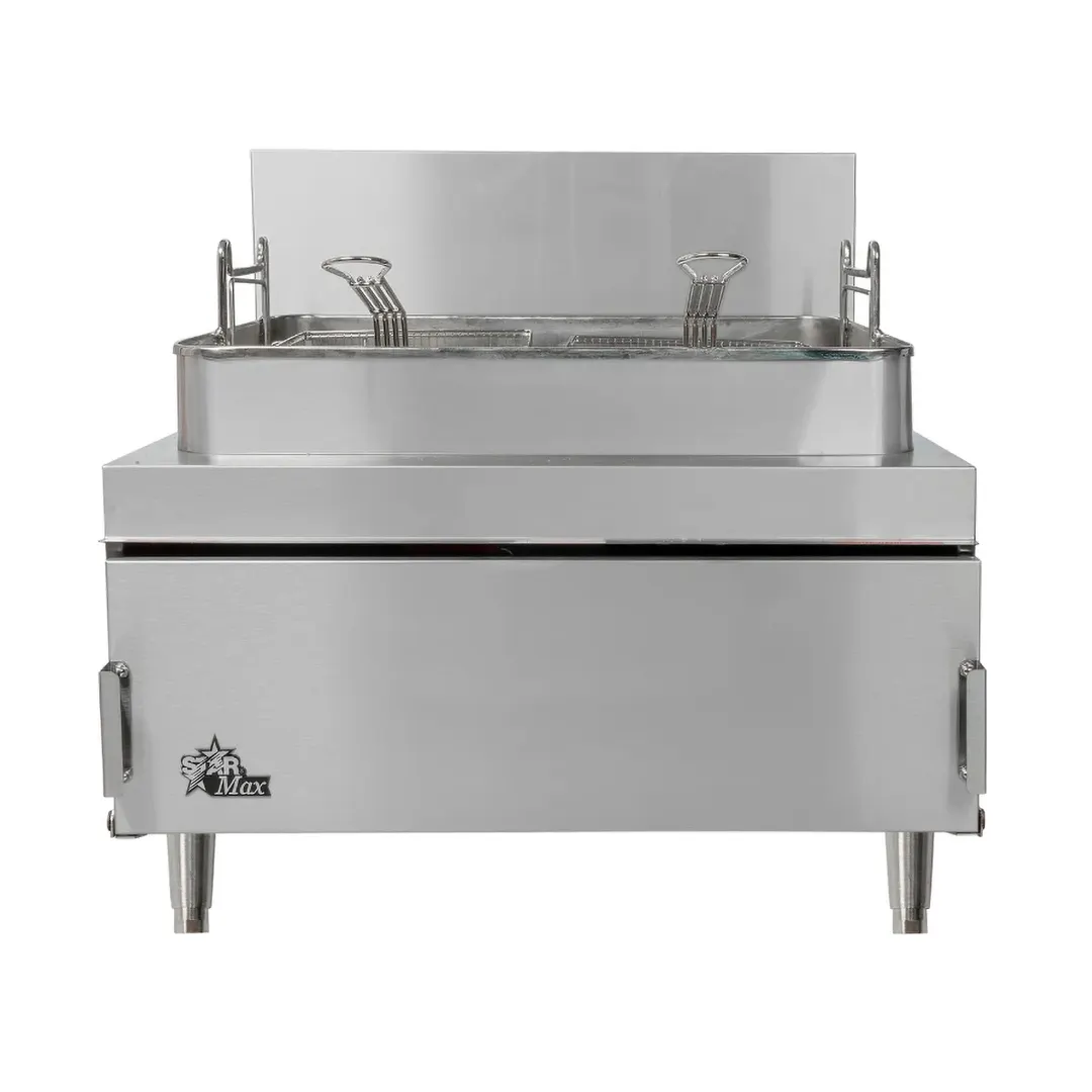 Star 630FF Star-Max Full Pot Countertop Gas Fryer w/ 30 lbs, Capacity, Twin Baskets, LP Gas