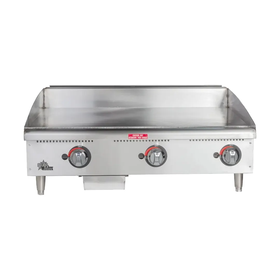 Star 636MF 36" Star-Max Countertop Manual Gas Griddle, 1" Steel Plate - 84.900 BTU