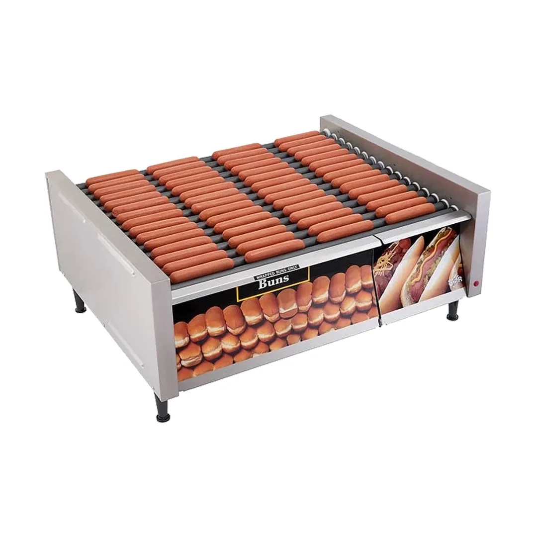 Star 75STBD Grill-Max® Hot Dog Grill, 75 Hot Dogs & 48 Buns, Staltek Rollers, Analog Control