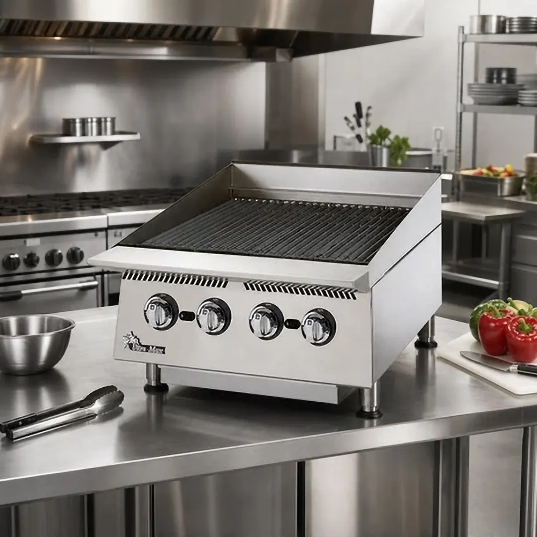 Star 8024CBB Ultra-Max® 24" Countertop Gas Lava Rock Charbroiler with (4) Burners, 80.000 BTU