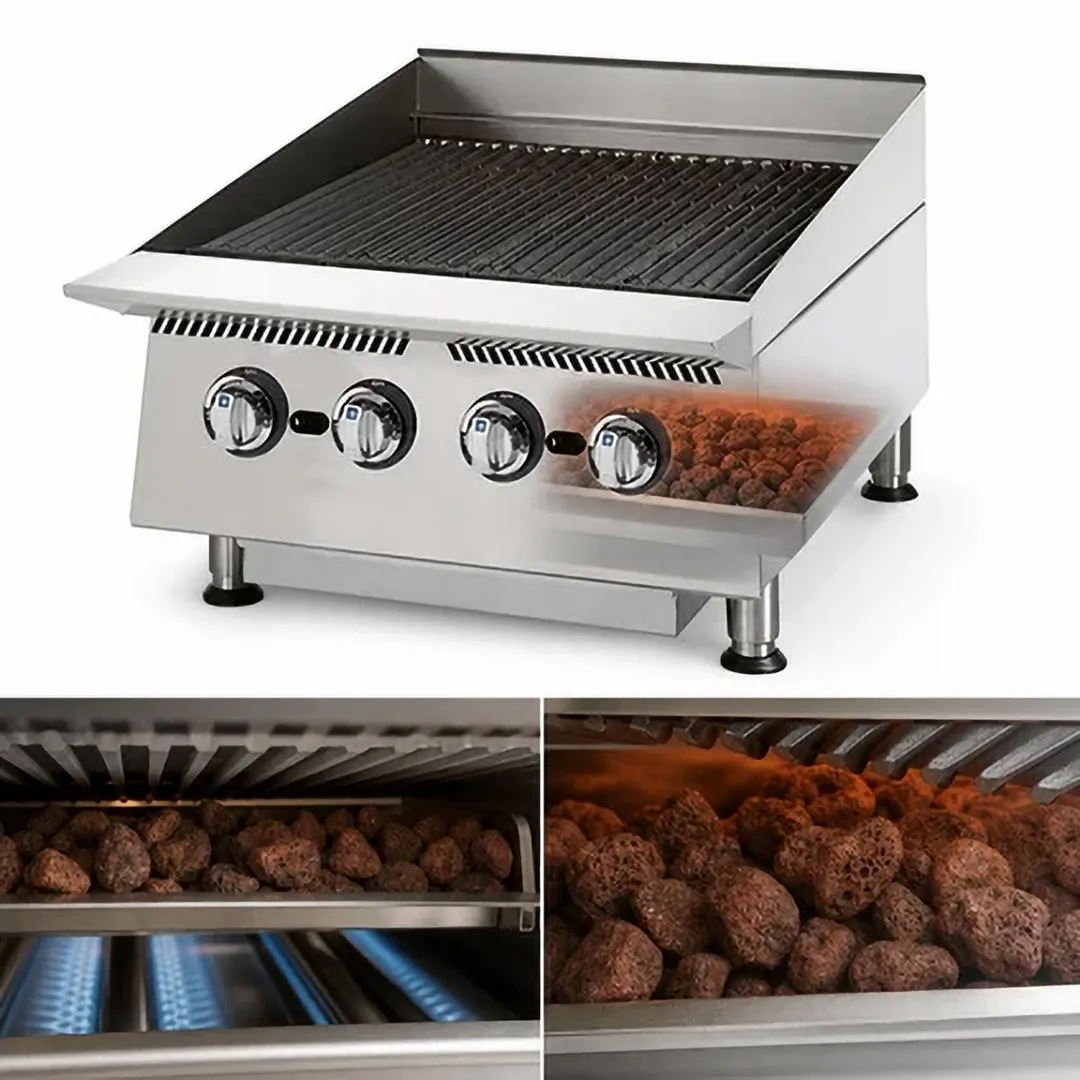 Star 8024CBB Ultra-Max® 24" Countertop Gas Lava Rock Charbroiler with (4) Burners, 80.000 BTU