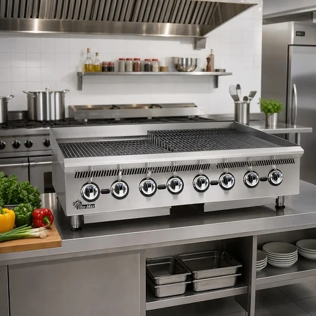 Star 8048CBB Ultra-Max® 48" Countertop Gas Lava Rock Charbroiler with (8) Burners, 160.000 BTU