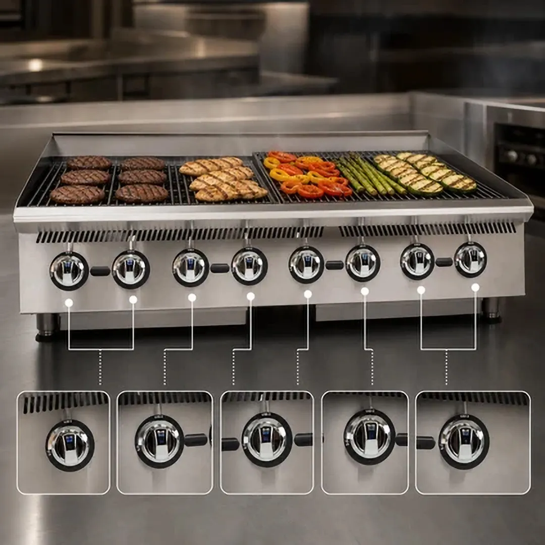 Star 8048CBB Ultra-Max® 48" Countertop Gas Lava Rock Charbroiler with (8) Burners, 160.000 BTU