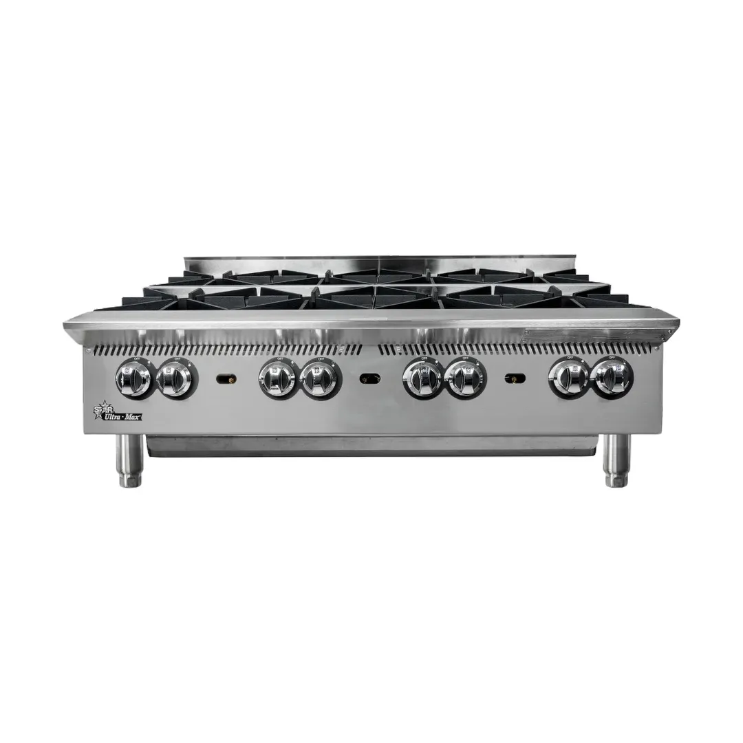 Star 808HA Ultra-Max 48" Countertop Gas Hotplate with (8) Burners & Manual Controls, 240.000 BTU