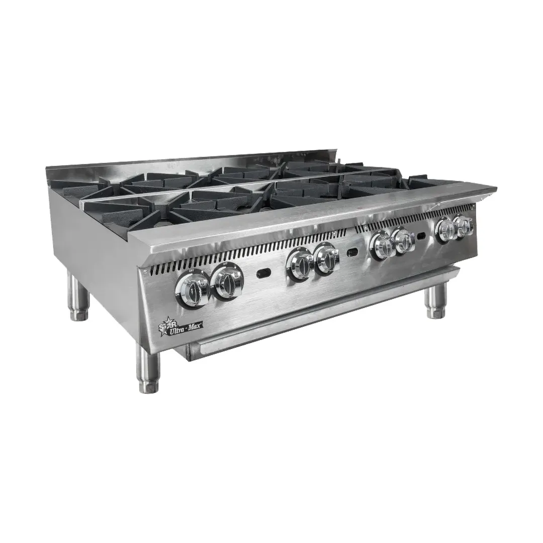 Star 808HA Ultra-Max 48" Countertop Gas Hotplate with (8) Burners & Manual Controls, 240.000 BTU