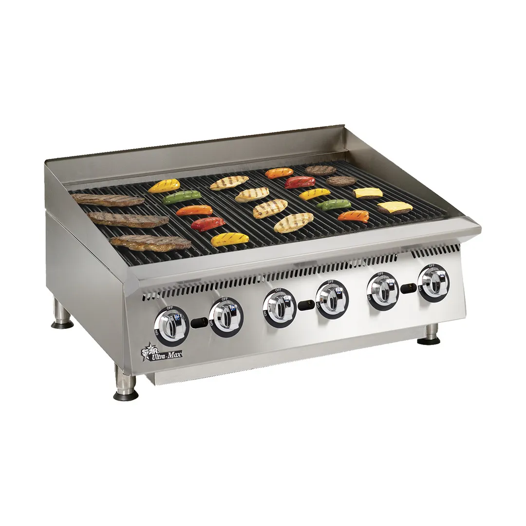 Star 8136RCBB Ultra-Max® 36" Countertop Gas Radiant Charbroiler with (6) Burners, 120.000 BTU